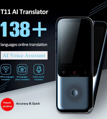 2025 New T11 Audio Translator Portable 138 Language Smart Translator Offline in Real Time Smart Voice AI Voice Photo Translator