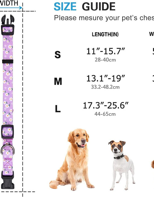 Load image into Gallery viewer, Girl Dog Collars Spring Cute Daisy Flower Pattern Lovely Print and American Flag Print Dog Collar
