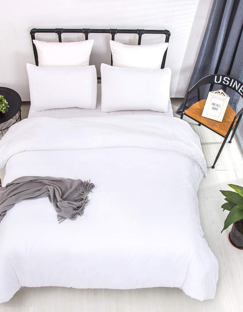 Load image into Gallery viewer, White Bedding Comforter Sets Queen White Plain Bed Comforter Set Solid White Bedding Comforter Queen Boys Girls Women Men Bed Comforter Cotton Comforter 3Pcs Comforter Sets Queen
