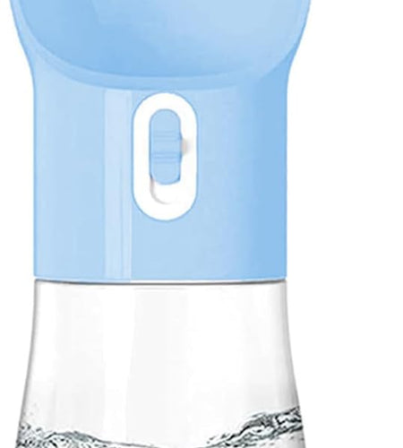Portable Dog Water Bottle - Multifunctional Outdoor Pet Dispenser for Walking Traveling Hiking Dog&Cat Drinking Bottle and Dish Bowl -Blue