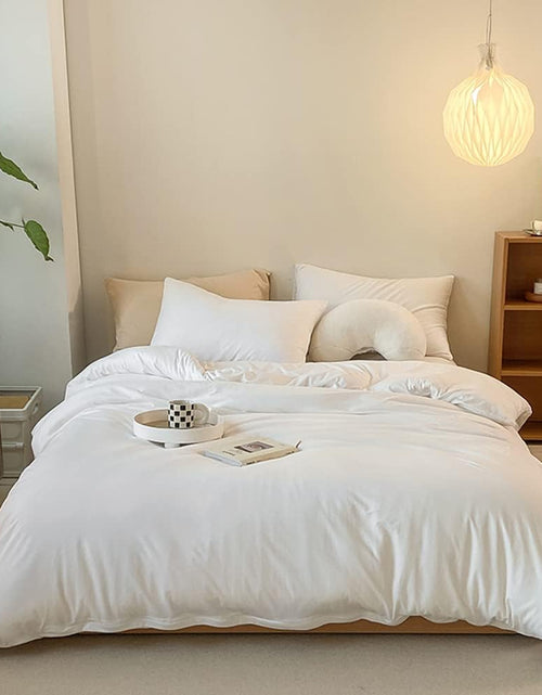 Load image into Gallery viewer, White Bedding Comforter Sets Queen White Plain Bed Comforter Set Solid White Bedding Comforter Queen Boys Girls Women Men Bed Comforter Cotton Comforter 3Pcs Comforter Sets Queen
