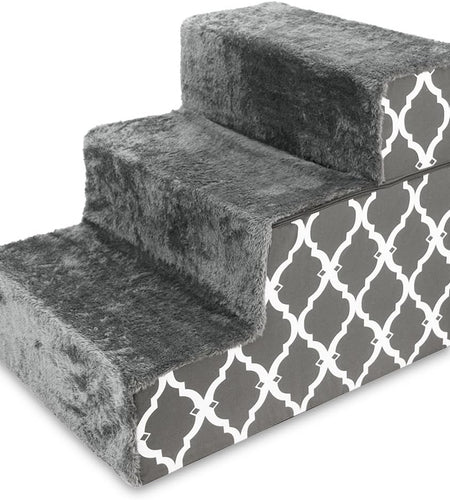 Foldable Pet Steps or Stairs with Certipur-Us Certified Foam for Dogs and Cats by