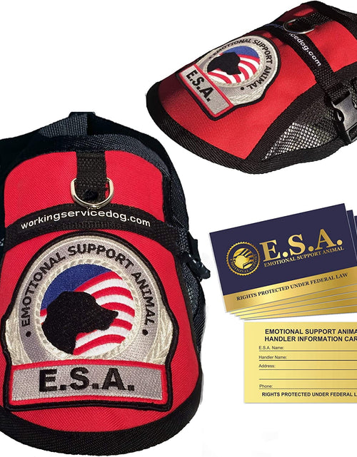 Load image into Gallery viewer, Premium Emotional Support Dog Vest | ESA Dog Vest | Mesh Cooling Panel | Emotional Support Dog Harness | Includes 5 Federal Law ESA Handout Cards (18&quot; - 22&quot; Girth, Red)
