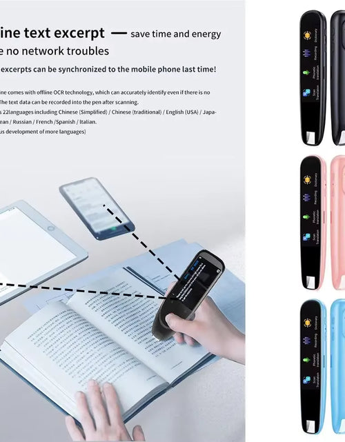 Load image into Gallery viewer, Smart AI Scan Reader Portable Voice Translator Scanner Pen WIFI AI Voice 112 Languages Translator for Dyslexia Autism
