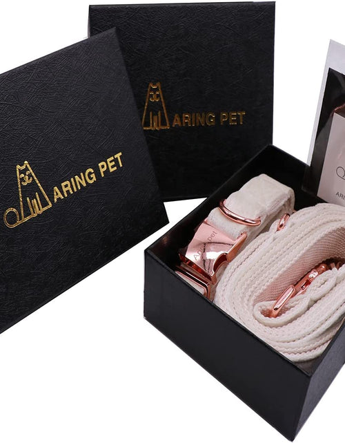 Load image into Gallery viewer, Dog Collar and Leash Set, Soft White Velvet Dog Collar and Leash, Adjustable Collars for Dogs
