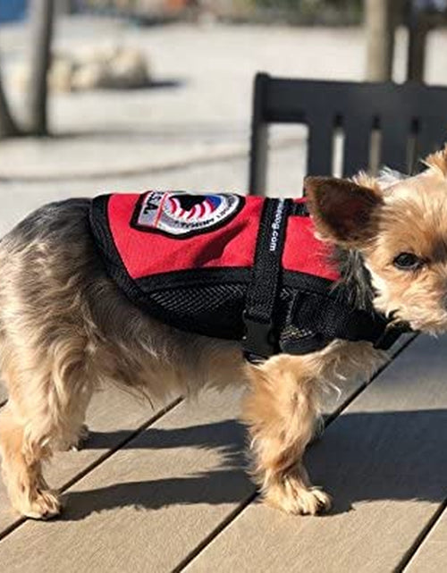 Load image into Gallery viewer, Premium Emotional Support Dog Vest | ESA Dog Vest | Mesh Cooling Panel | Emotional Support Dog Harness | Includes 5 Federal Law ESA Handout Cards (18&quot; - 22&quot; Girth, Red)
