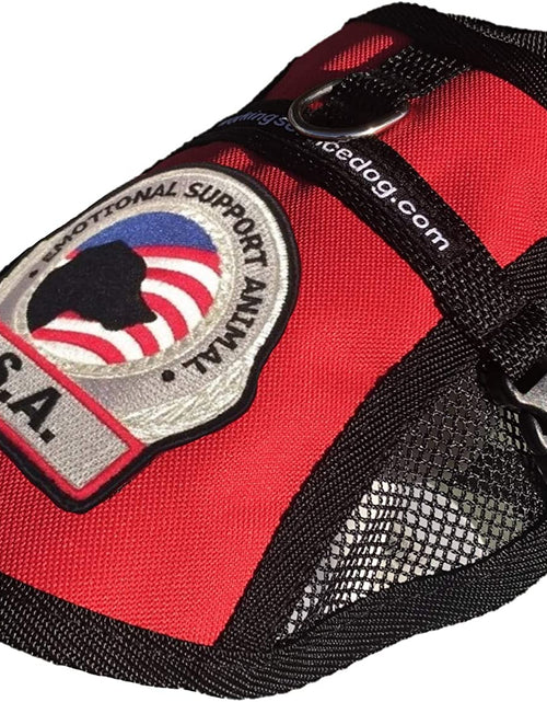 Load image into Gallery viewer, Premium Emotional Support Dog Vest | ESA Dog Vest | Mesh Cooling Panel | Emotional Support Dog Harness | Includes 5 Federal Law ESA Handout Cards (18&quot; - 22&quot; Girth, Red)
