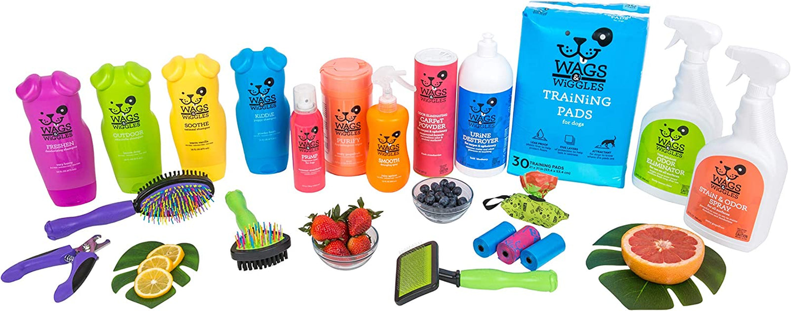 Dog Grooming Supplies - Dog Bristle Brush for Dogs - Dog Nail Clippers - Bristle Brush Dog Brushes for Grooming, Dog Grooming Tools from Wags and Wiggles Brush, Pet Slicker Dog Brush