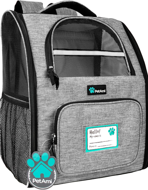 Load image into Gallery viewer, Deluxe Pet Carrier Backpack for Small Cats and Dogs, Puppies | Ventilated Design, Two-Sided Entry, Safety Features and Cushion Back Support | for Travel, Hiking, Outdoor Use
