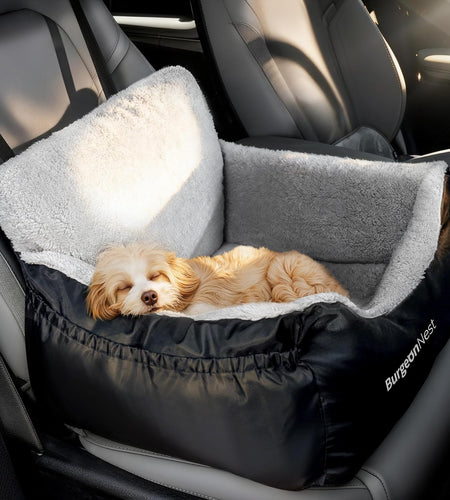 Dog Car Seat for Small Dogs, Fully Detachable and Washable Dog Carseats Small under 25, Soft Dog Booster Seats with Storage Pockets and Clip-On Leash Portable Dog Car Travel Carrier Bed