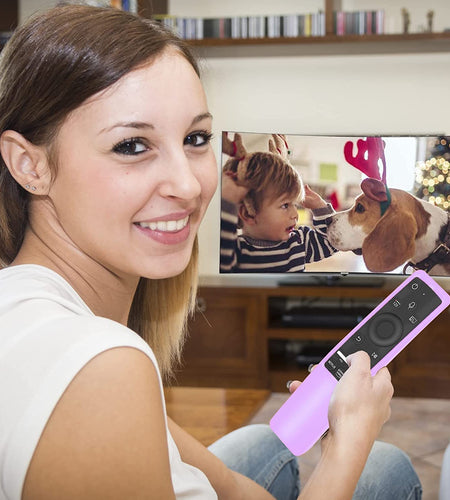 Case Compatible with Samsung Smart TV Remote Controller BN59 Series, Light Weight Silicone Cover Protector Shockproof Anti-Slip Remote Skin Sleeve - Purple