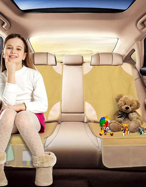 Load image into Gallery viewer, Car Seat Protector, Non-Slip Padded Backing Will Not Leave Imprint, Thickest Carseat Seat Protector for Child Car Seat 2 Pack for SUV, Sedan, Truck, Leather Car Seat 15Mm (Beige)
