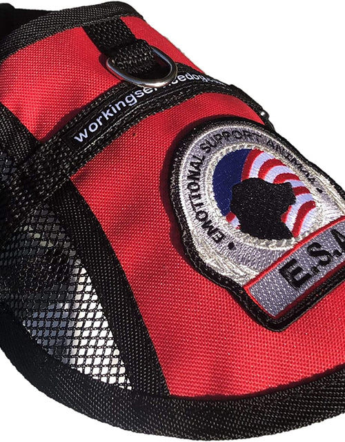 Load image into Gallery viewer, Premium Emotional Support Dog Vest | ESA Dog Vest | Mesh Cooling Panel | Emotional Support Dog Harness | Includes 5 Federal Law ESA Handout Cards (18&quot; - 22&quot; Girth, Red)
