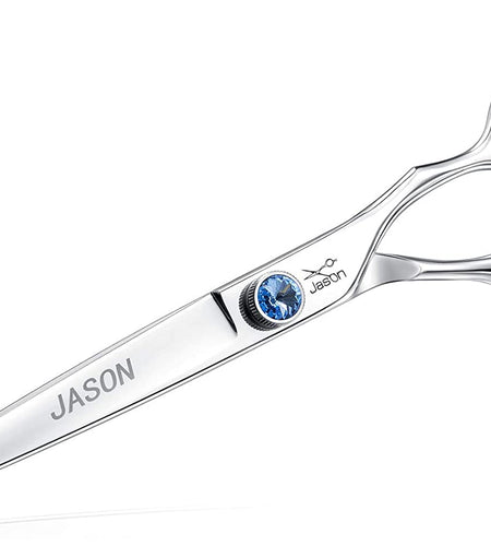 Dog Grooming Thinning Blending Scissor, Ergonomic Pet Grooming Thinner Blender Shears Cat Trimming Texturizing Kit with Offset Handle and a Jewelled Screw