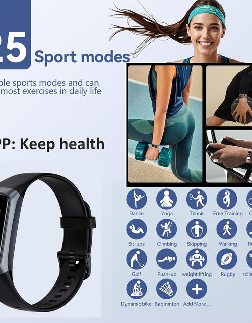 Load image into Gallery viewer, Keep Health Fitness Trackers for Women Men, Amoled Fitness Tracker for Android&amp;Ios, Alarm Stopwatch Fitness Tracker with Blood Pressure Monitor, Calories Burned IP68 Waterproof Fitness Step Tracker
