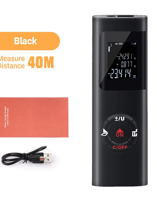 Load image into Gallery viewer, SmartMeasure 40M/60M Mini Laser Distance Meter – USB Rechargeable Handheld Rangefinder for Accurate Measurements
