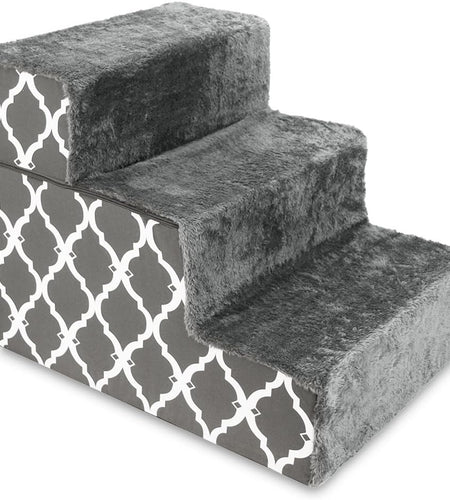 Foldable Pet Steps or Stairs with Certipur-Us Certified Foam for Dogs and Cats by
