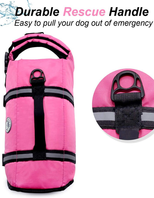 Load image into Gallery viewer, Ripstop Dog Life Vest, Reflective &amp; Adjustable Life Jacket for Dogs with Rescue Handle for Swimming &amp; Boating
