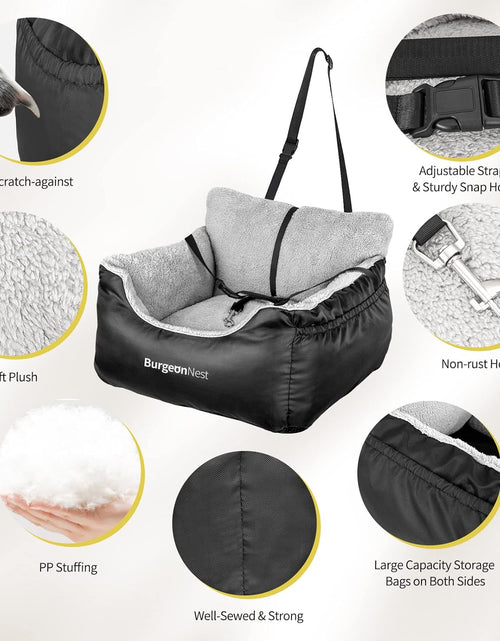 Load image into Gallery viewer, Dog Car Seat for Small Dogs, Fully Detachable and Washable Dog Carseats Small under 25, Soft Dog Booster Seats with Storage Pockets and Clip-On Leash Portable Dog Car Travel Carrier Bed
