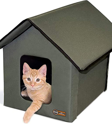 Original Outdoor Heated Kitty House Cat Shelter 19 X 22 X 17 Inches - Heated or Unheated