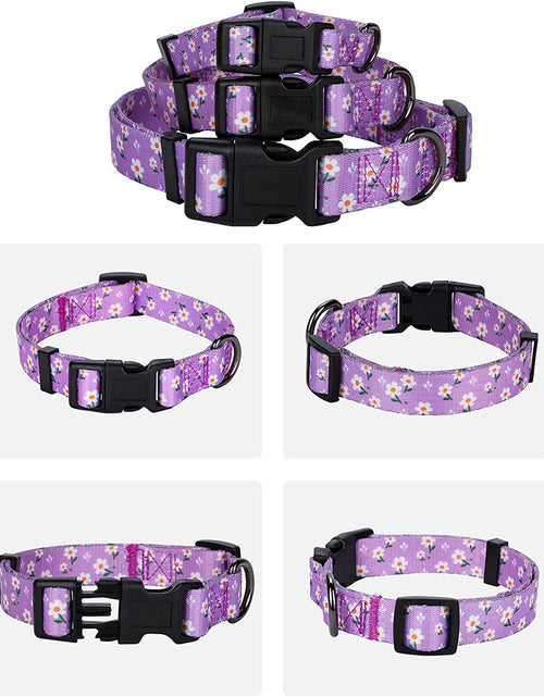 Load image into Gallery viewer, Girl Dog Collars Spring Cute Daisy Flower Pattern Lovely Print and American Flag Print Dog Collar
