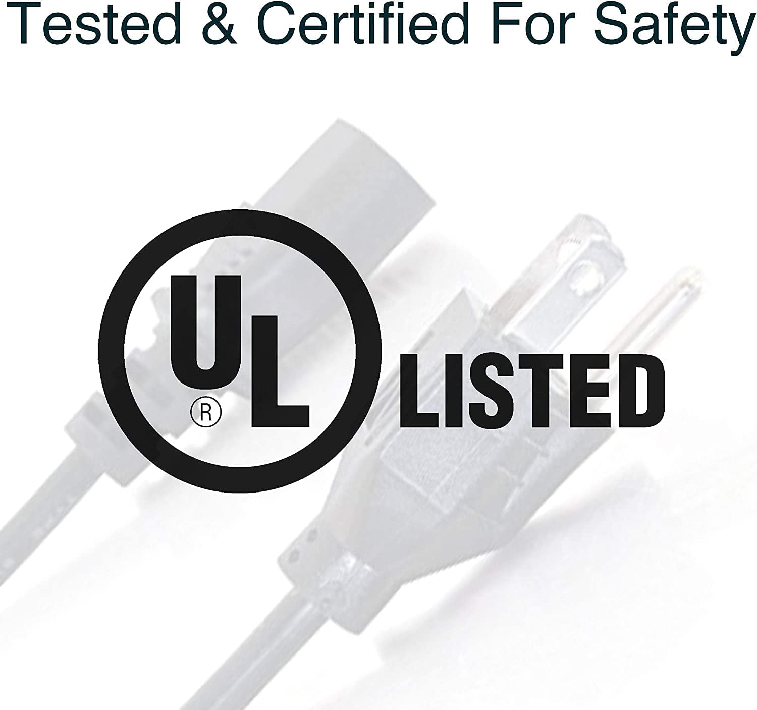 3FT Replacement AC Power Cord - Power Cable for TV, Computer, Monitor, Appliance & More (03129)