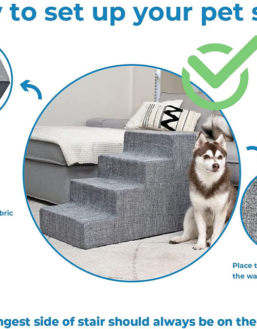 Load image into Gallery viewer, Foldable Pet Steps or Stairs with Certipur-Us Certified Foam for Dogs and Cats by
