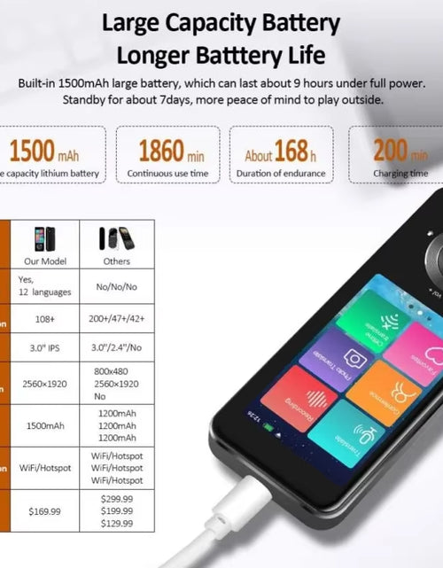 Load image into Gallery viewer, M9 Language Translator Device 107 National Languages Intelligent Translator Real-Time Voice, Recording, Text Translation Device
