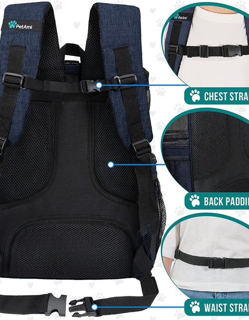 Load image into Gallery viewer, Dog Backpack Carrier, Airline Approved Cat Backpacks for Carrying Small Large Cats, Pet Carrier Back Pack, Ventilated Soft Sided Dog Cat Bookbag for Travel, Hiking, Camping, Navy
