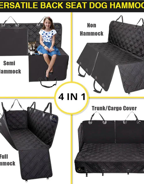 Load image into Gallery viewer, Dog Car Seat Cover with Mesh Window, Heavy Duty Dog Seat Cover for Back Seat, Extra Padded Non-Slip Dog Hammock, Water-Resistant Back Seat Protector for Cars Trucks and Suvs (60&quot; W X 64&quot; L)
