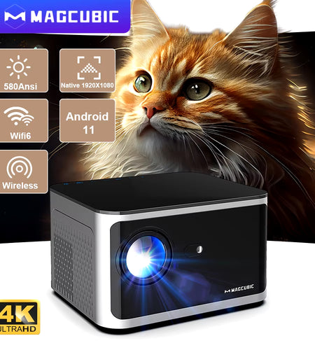 Android 11 4K Smart Projector 580ANSI 1920*1080P Full HD Wifi6 BT5.0 Allwinner H713 Voice Control Home Cinema Theater