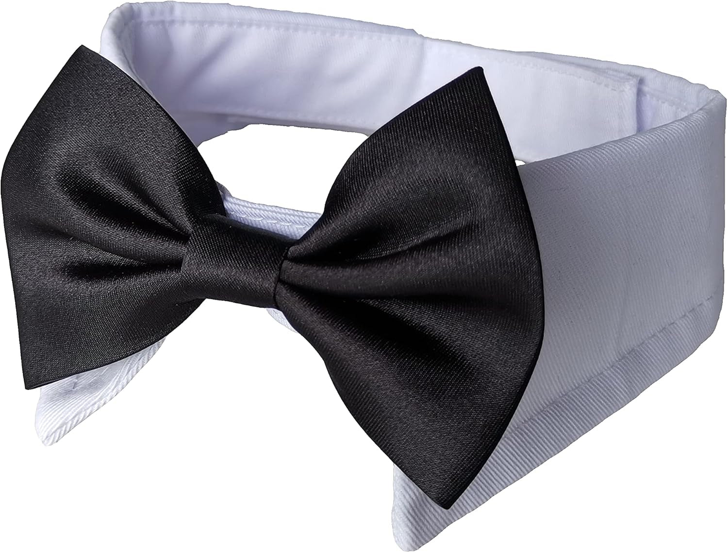 Dog Neck Tie, Pet Tuxedo Cotton Collar with Black Tie for Dogs & Cats