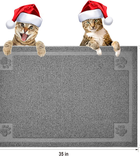 Large Cat Litter Mat Trapper 35.5"×23.5" Traps Litter from Box and Paws Scatter Control for Litter Box Soft on Sensitive Kitty Paws Easy to Clean Durable
