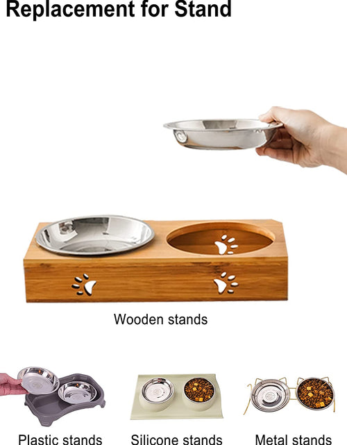 Load image into Gallery viewer, Stainless Steel Cat Bowls, Whisker Fatigue Cat Bowl, Metal Cat Dishes, Shallow Cat Food Dish

