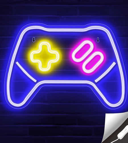 Game Controller Neon Signs – Gamepad/Game Remote Neon Sign for Video/Pc Gamer, Teen Boys' Gift - Game Zone LED Signs for Wall, Bedroom, Game Room Decor - Cool Gaming Console Neon Light