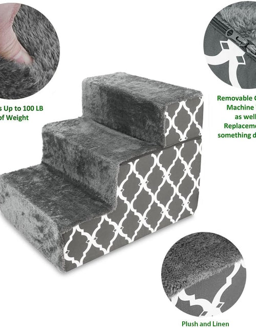 Load image into Gallery viewer, Foldable Pet Steps or Stairs with Certipur-Us Certified Foam for Dogs and Cats by
