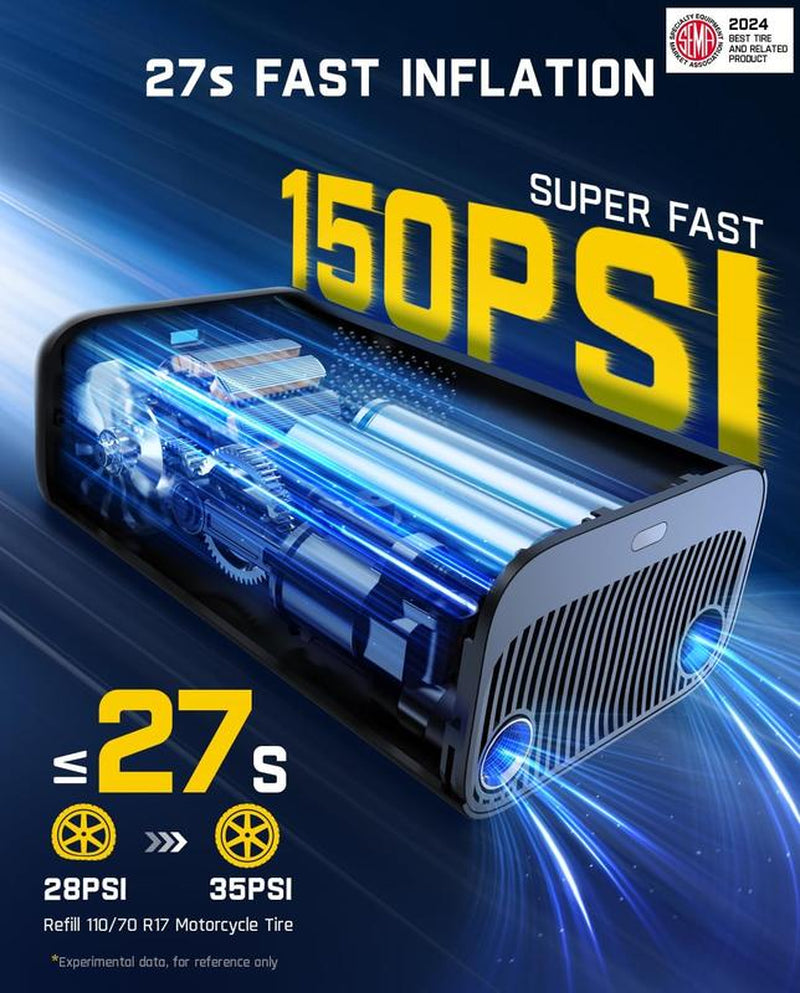 Portable Tire Inflator: Smart ON/OFF Hose Design