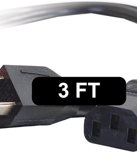 3FT Replacement AC Power Cord - Power Cable for TV, Computer, Monitor, Appliance & More (03129)