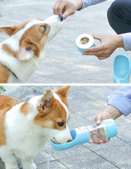 Load image into Gallery viewer, Portable Dog Water Bottle - Multifunctional Outdoor Pet Dispenser for Walking Traveling Hiking Dog&amp;Cat Drinking Bottle and Dish Bowl -Blue
