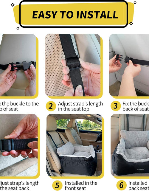 Load image into Gallery viewer, Dog Car Seat for Small Dogs, Fully Detachable and Washable Dog Carseats Small under 25, Soft Dog Booster Seats with Storage Pockets and Clip-On Leash Portable Dog Car Travel Carrier Bed
