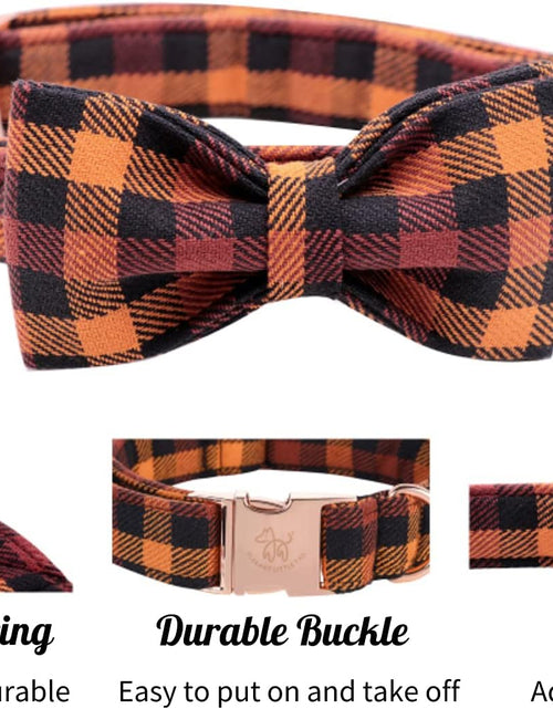 Load image into Gallery viewer, Dog Collar with Bow, Bowtie Dog Collar, Adjustable Fall Dog Collars for Small Medium Large Dogs and Cats
