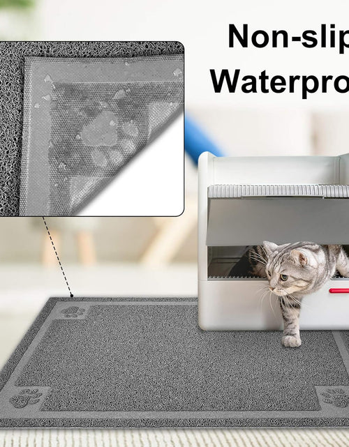 Load image into Gallery viewer, Large Cat Litter Mat Trapper 35.5&quot;×23.5&quot; Traps Litter from Box and Paws Scatter Control for Litter Box Soft on Sensitive Kitty Paws Easy to Clean Durable
