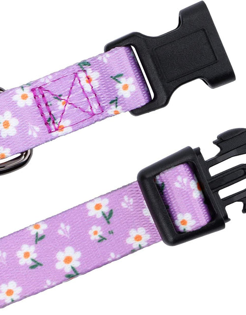 Load image into Gallery viewer, Girl Dog Collars Spring Cute Daisy Flower Pattern Lovely Print and American Flag Print Dog Collar
