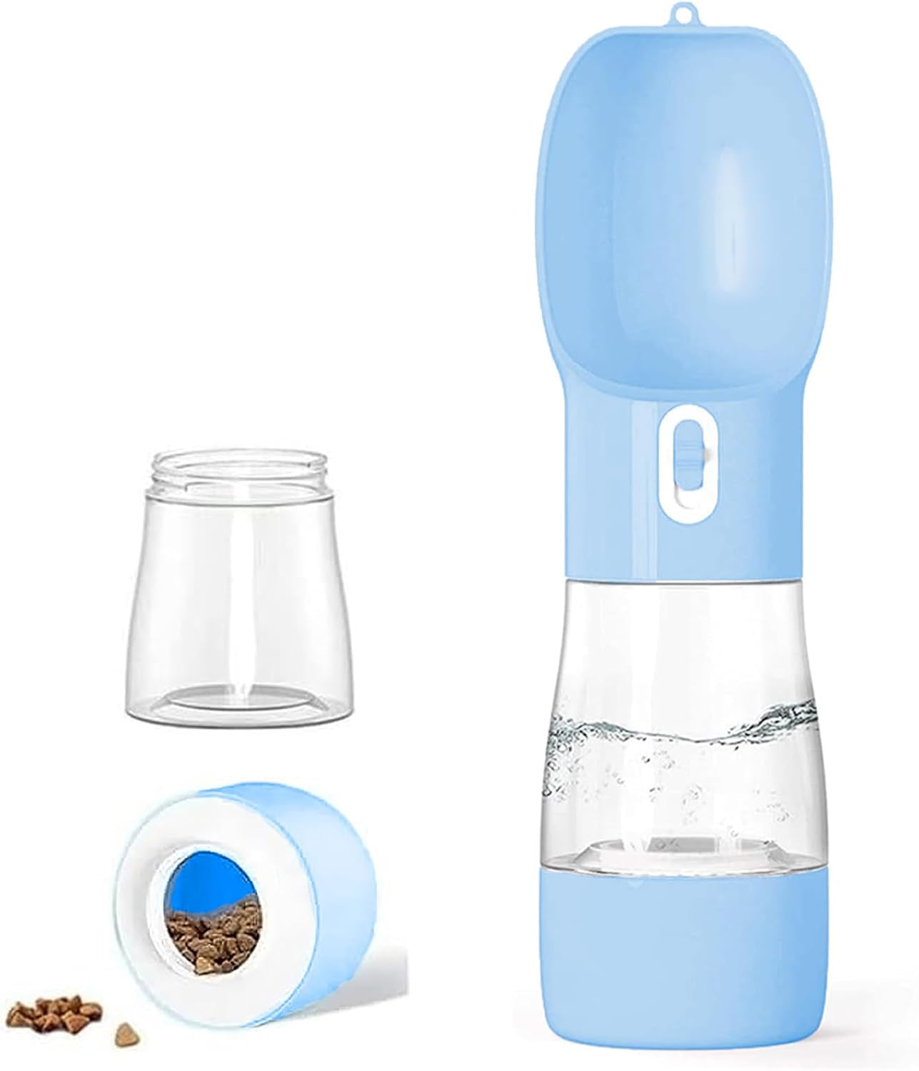 Portable Dog Water Bottle - Multifunctional Outdoor Pet Dispenser for Walking Traveling Hiking Dog&Cat Drinking Bottle and Dish Bowl -Blue