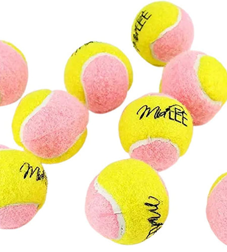 X-Small Dog Tennis Balls 1.5" Pack of 12- Puppy Mini Fetch Pet Little Tennis Balls -Yellow/Pink