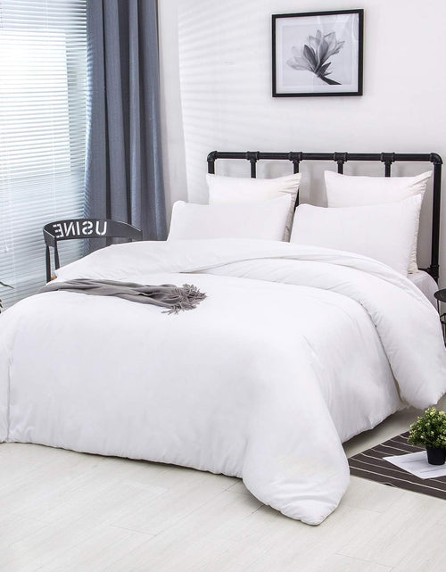 Load image into Gallery viewer, White Bedding Comforter Sets Queen White Plain Bed Comforter Set Solid White Bedding Comforter Queen Boys Girls Women Men Bed Comforter Cotton Comforter 3Pcs Comforter Sets Queen
